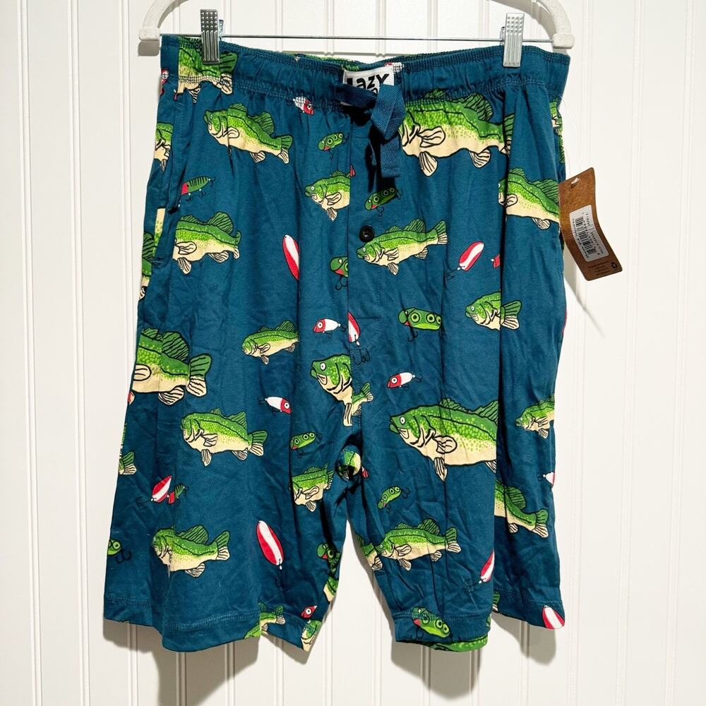 Lazy Ones Bass Fish Pajama Shorts NEW Size Large - Picture 2 of 7